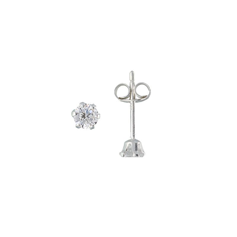 zilveren oorsteker zirconia