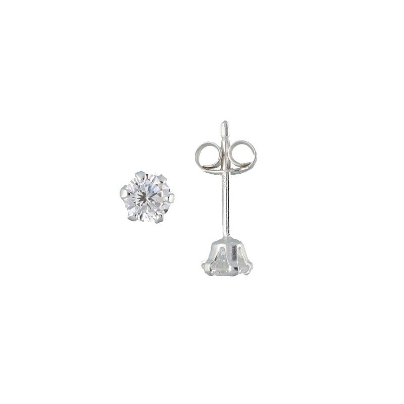 zilver oorsteker zirconia