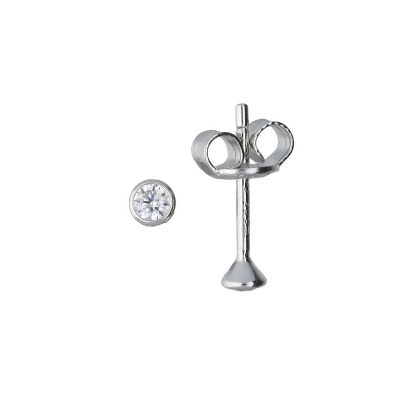 Zilveren Oorstekers met Zirkonia 2.5 mm 
