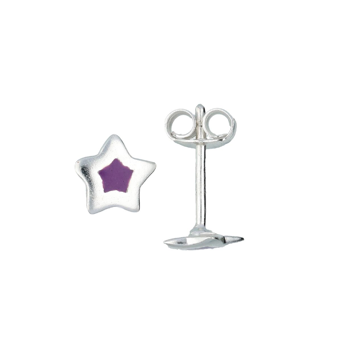 Deze zilveren oorbellen zijn voorzien van paarse zirconia-stenen. Met een gewicht van slechts 0,9 gram zijn ze licht en comfortabel voor dagelijks gebruik. 