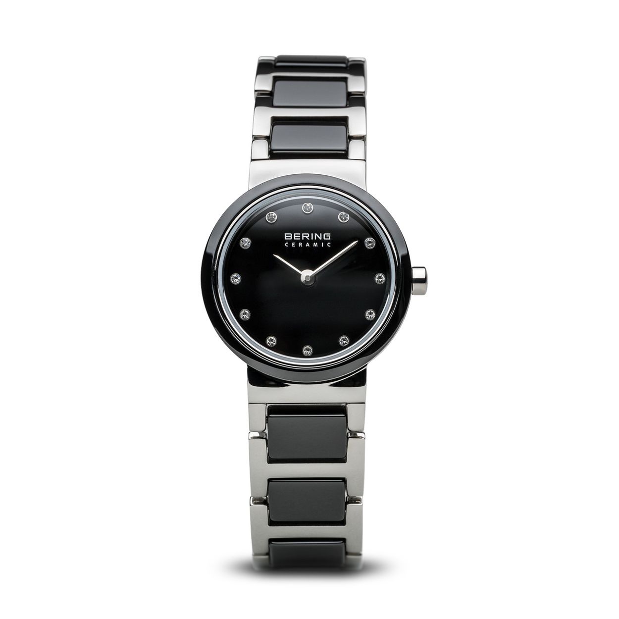 Dit stijlvolle Bering horloge is gemaakt van keramiek en wordt gedragen door dames.