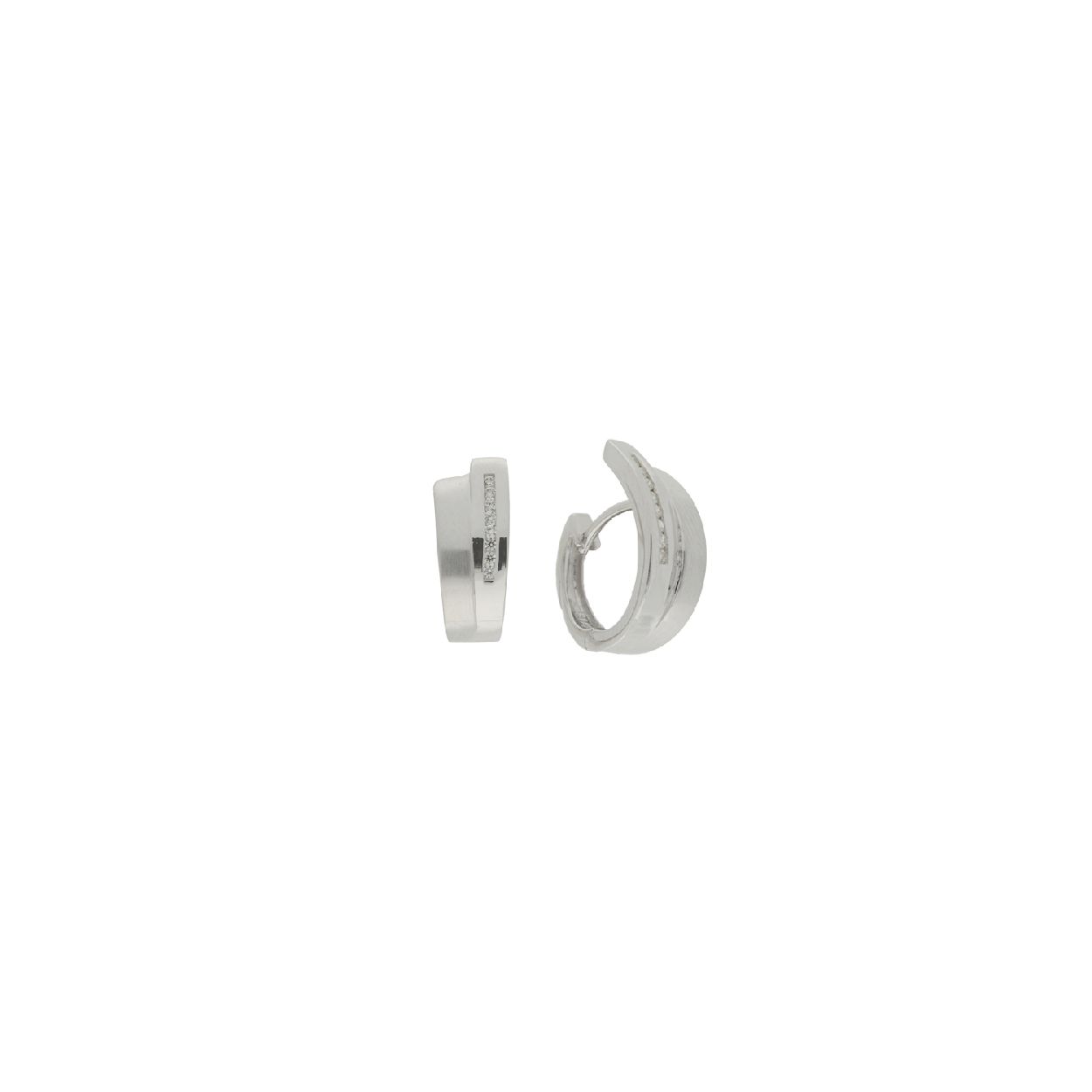 GLOW - 107.6287.00 - Oorringen met klapsluiting - Zilver - Zirkonia