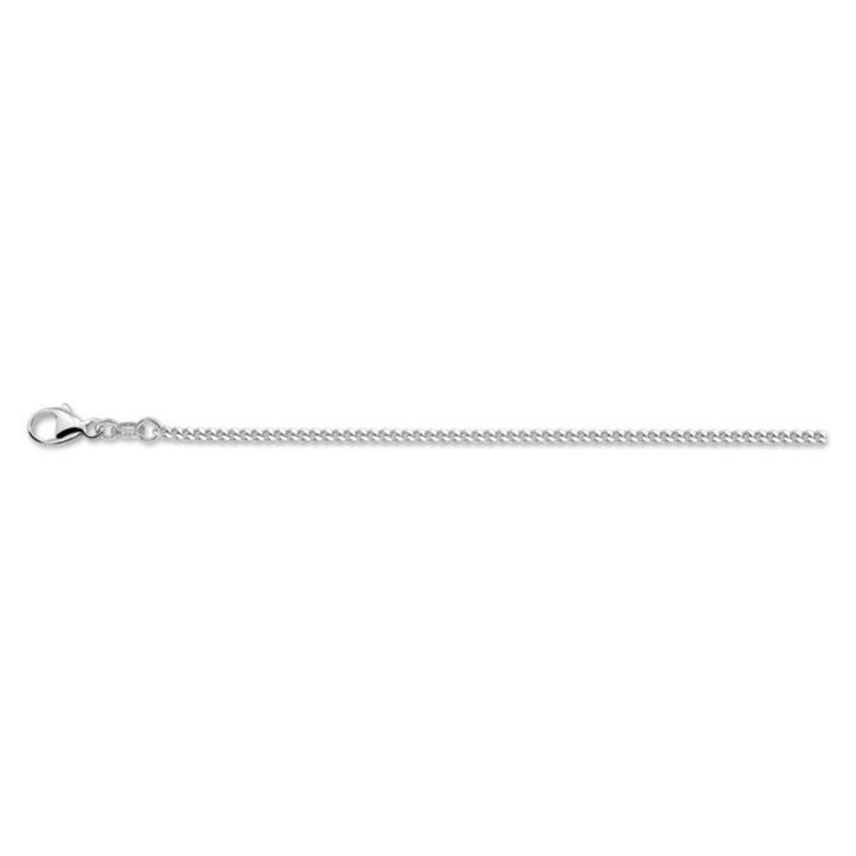 Zilveren collier met gourmette schakel. De schakelbreedte is 1.8mm.
