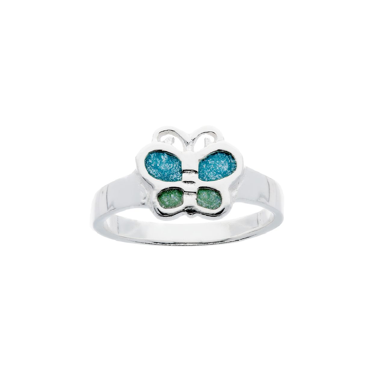Vrolijke zilveren kinderring met vlinder van Lilly. Deze 925 sterling zilveren ring in maat 46 heeft een vlinder wat ingekleurd is met blauw en groene glitter emaille. Deze vrolijke ring is perfect te combineren met bijpassende hanger en oorbellen uit de Lilly collectie.

Lilly - kinder sieraden 
Meisjes zijn nieuwsgierig, een tikkeltje eigenwijs en hebben vaak op jonge leeftijd al een eigen stijl. LillyAs sieradencollectie biedt kindersieraden voor de allerkleinsten, maar ook voor grote stoere meiden! LillyAs sieraden zien er fantastisch uit en zijn sterk genoeg voor ieder avontuur! Met de nieuwe collectie van Lilly valt eindeloos te fantaseren en combineren. Oorbelletjes met de vrolijkste kleuren en kettinkjes met alpacaAs of spetterende glitters!
  
Specificaties
  - 111.6213.46
  - Ring
  - 925 Sterling Zilver
  - Maat 46