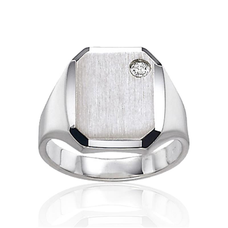 GLOW - 113.0042 - Zegelring - Zilver - Zirkonia
