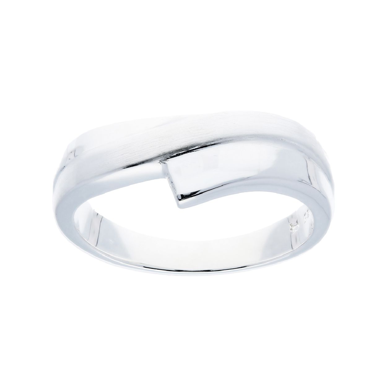 Huiscollectie zilveren ring met een mat/ glanzende afwerking. 