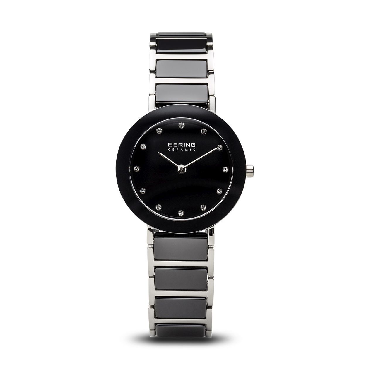 Dit stijlvolle Bering horloge is gemaakt van keramiek en wordt gedragen door dames.