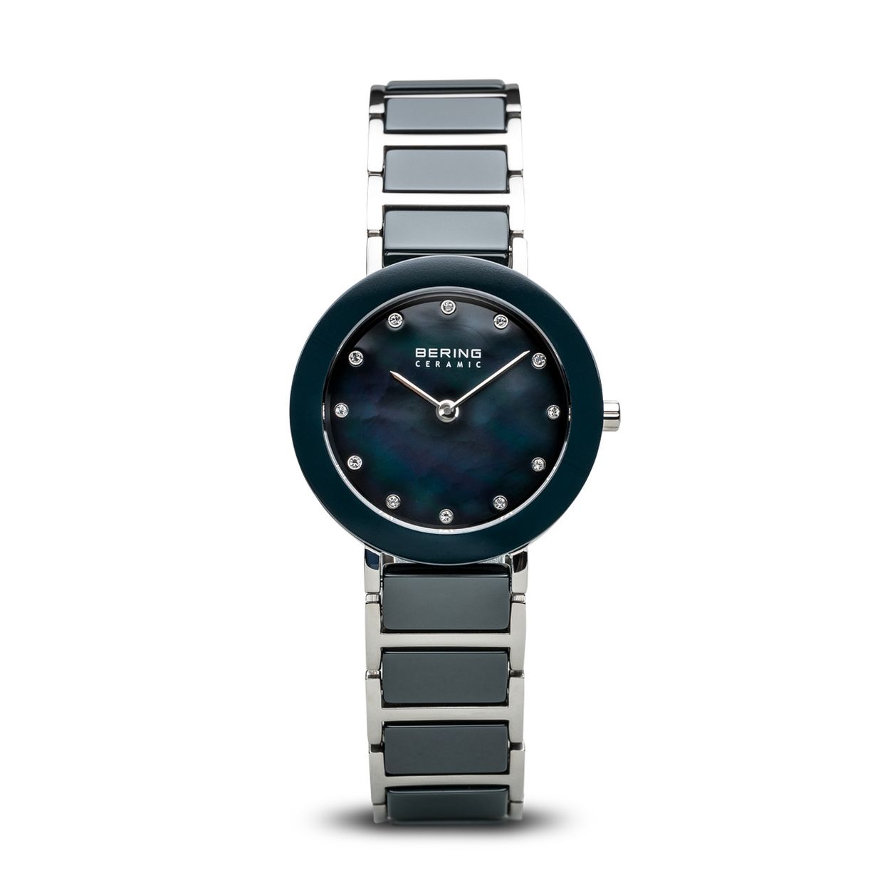 Dit stijlvolle Bering horloge is gemaakt van keramiek en wordt gedragen door dames.