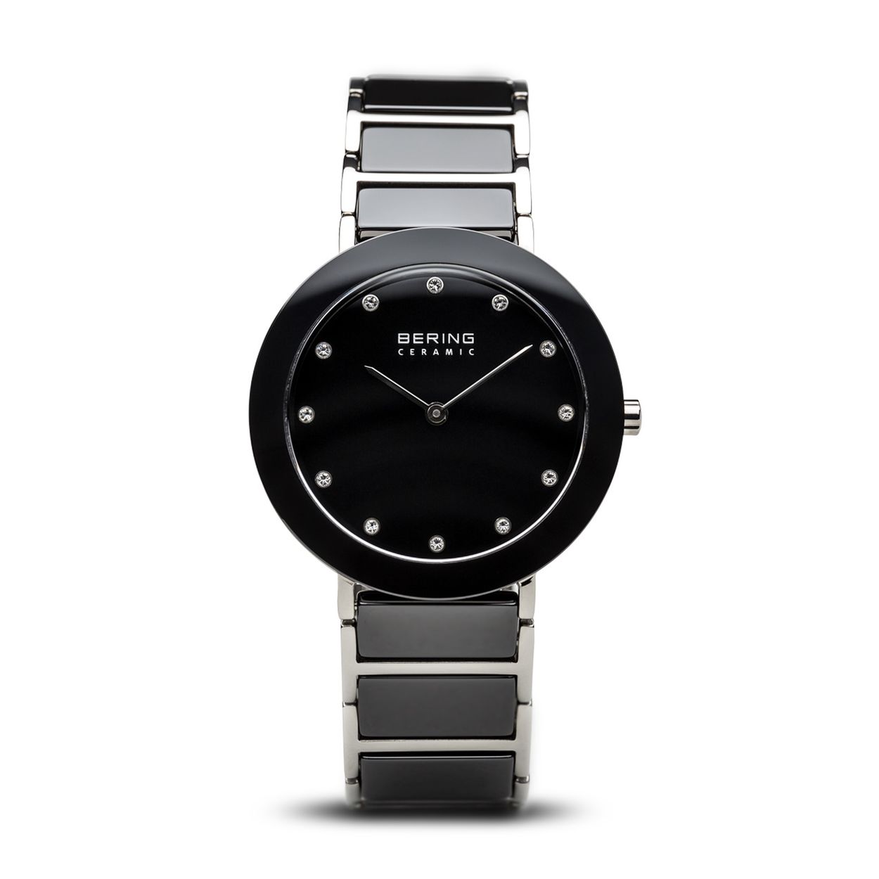 Dit stijlvolle Bering horloge is gemaakt van keramiek en wordt gedragen door dames.