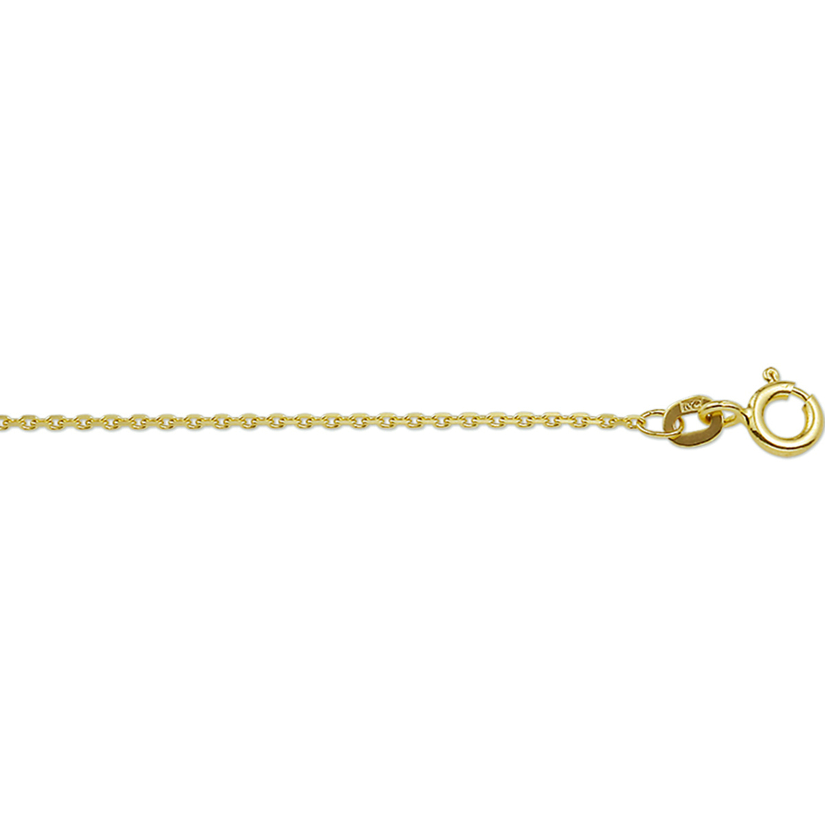 Geelgoud anker collier, 42 cm