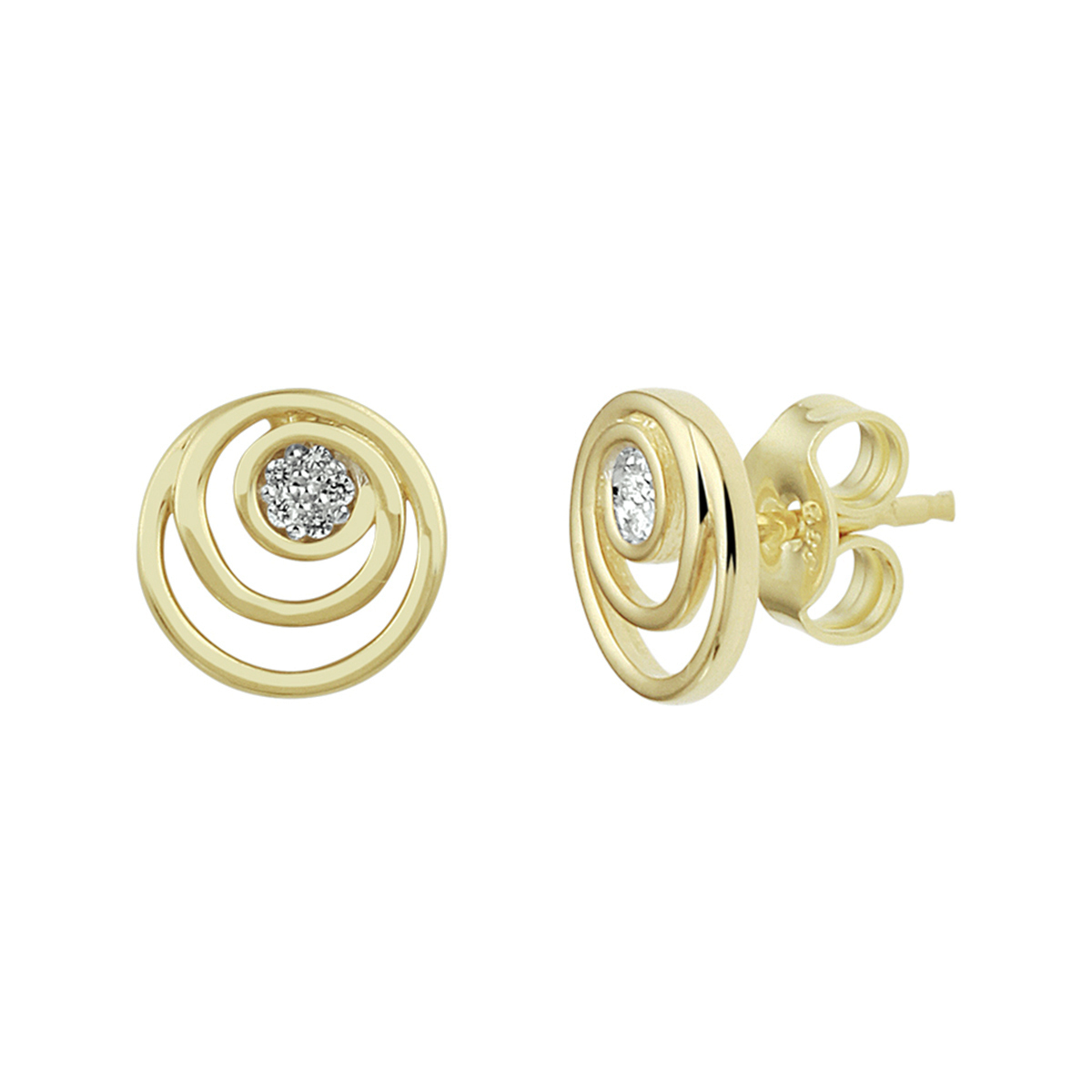 14k Geelgouden oorknoppen uitgevoerd met een schitterend diamant vlak. De oorknoppen hebben een diameter van 8.5mm