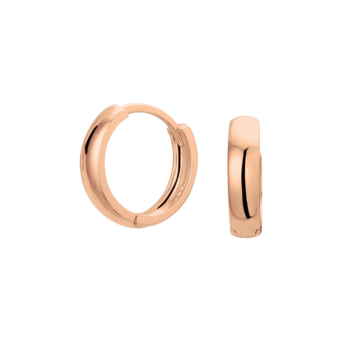 Klassieke rosegouden klapoorringen met een afmeting van 12x3.2mm uitgevoerd met een stevige scharnier sluiting. Door het simplistische design zijn deze klapoorringen perfect te combineren met andere sieraden uit onze collectie of vanuit je eigen sieraden stash.
