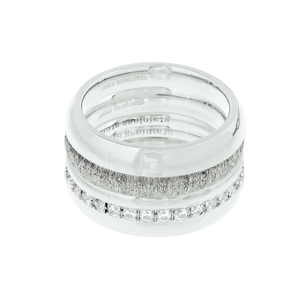 combinatiering 5 losse ringen edelstaal