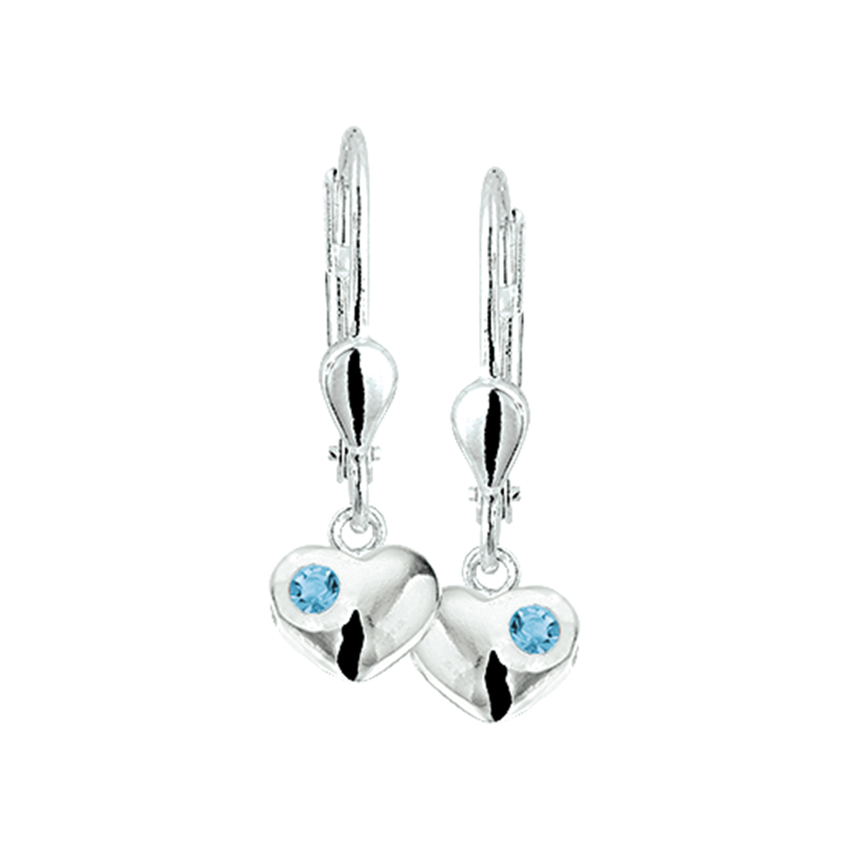 oorhangers hart strass brisur haak zilver wit