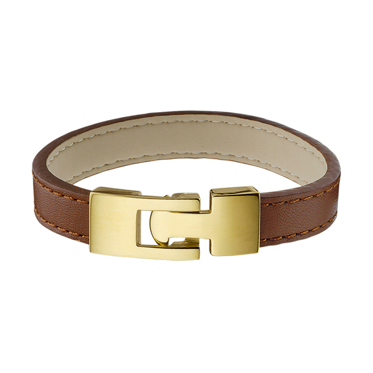 Stalen armband met een draaglengte van 18.5cm.