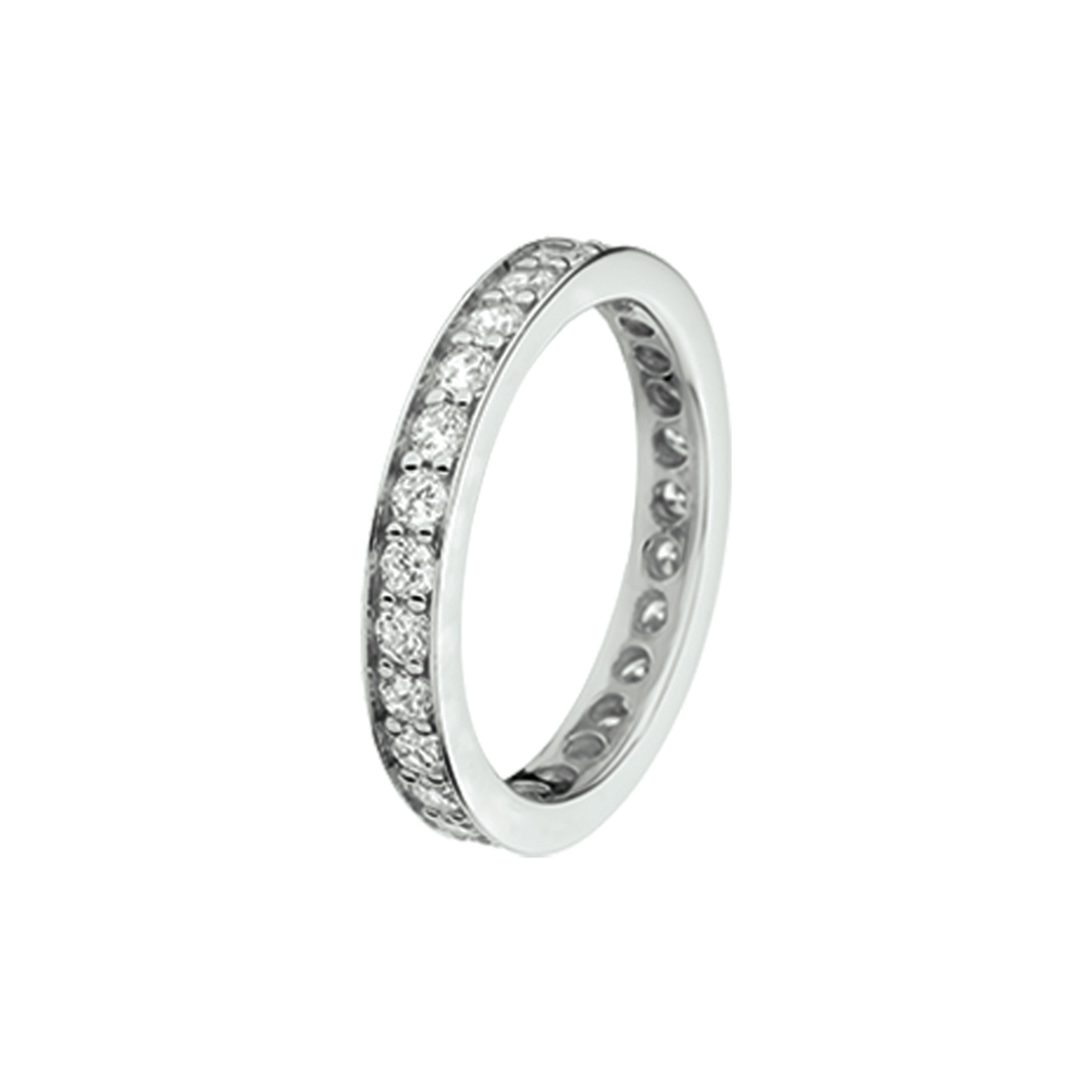 aanschuifring zirkonia zilver gerhodineerd