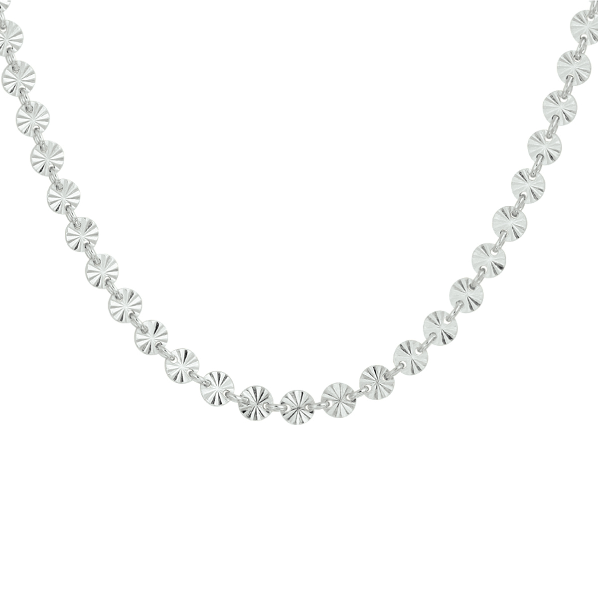 Gerhodineerd 925 zilveren collier met een schakelbreedte van 4.2mm en een stevige karabijn sluiting. Het collier heeft een draaglengte van 40cm met een extensie van 3cm.