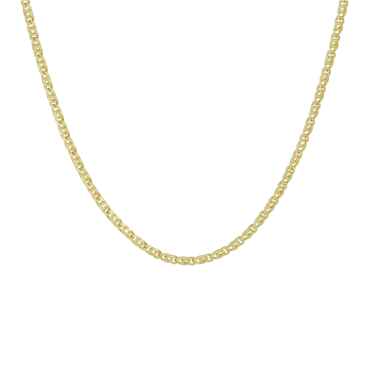 14k Geelgouden valkenoog collier uitgevoerd met een stevige karabijn sluiting. De schakelbreedte is 1.9mm.