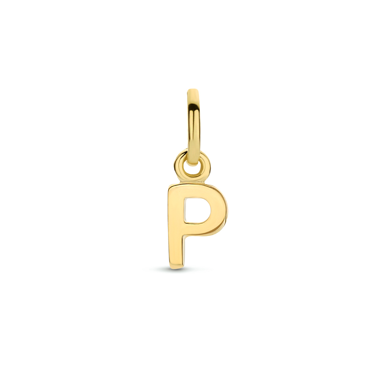 Geelgoud op 925 zilveren hanger uitgevoerd in een letter. Geen garantie op plating.