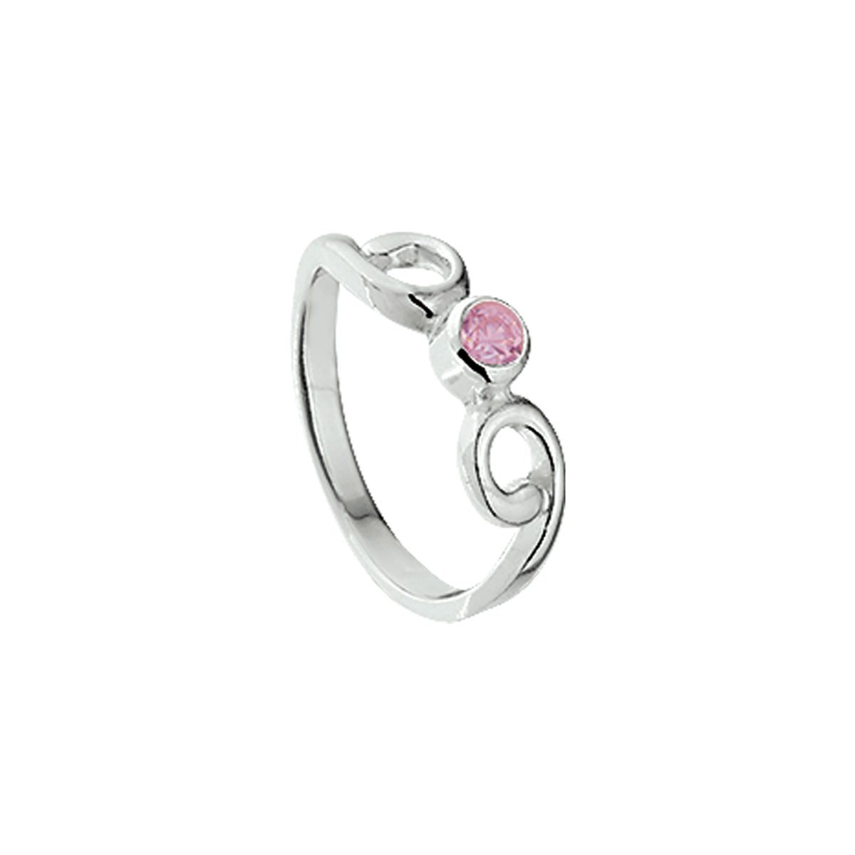 ring roze zirkonia zilver wit