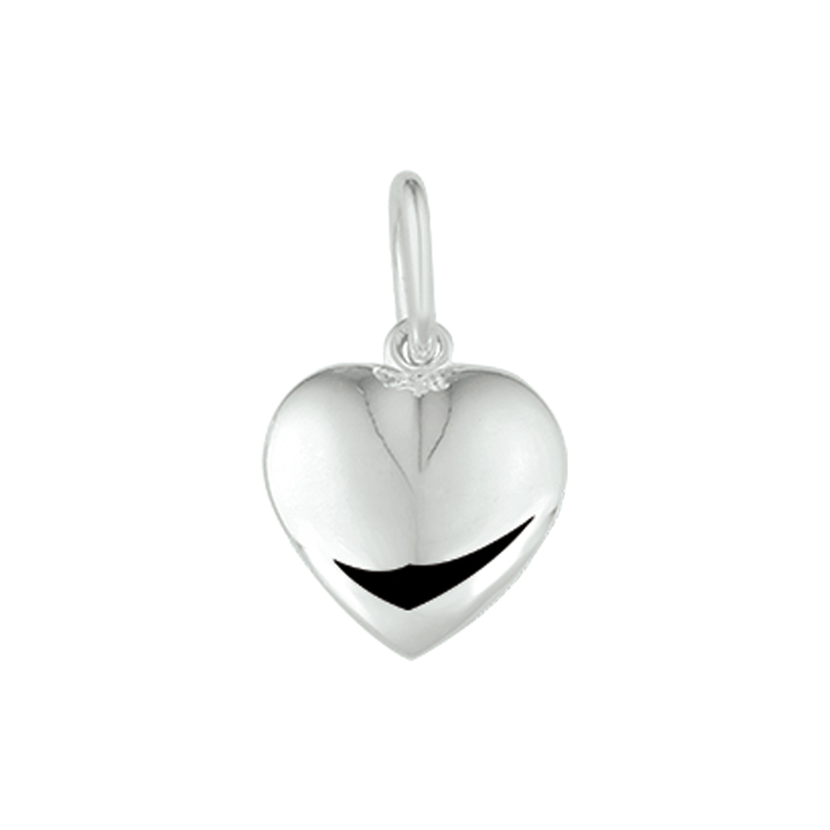 Zilveren hanger met een massief hart.