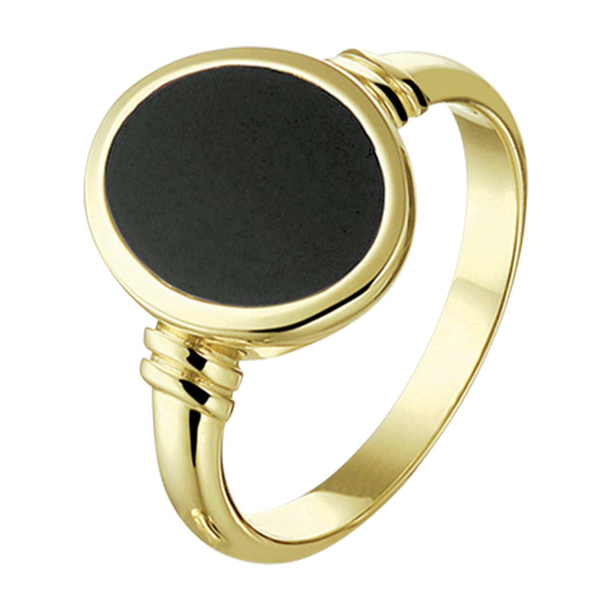 Stijlvolle geelgouden zegelring uitgevoerd met een onyx steen. Combineer deze ring met bijpassende sieraden uit onze collectie. De ring geeft je look direct een chique uitstraling.