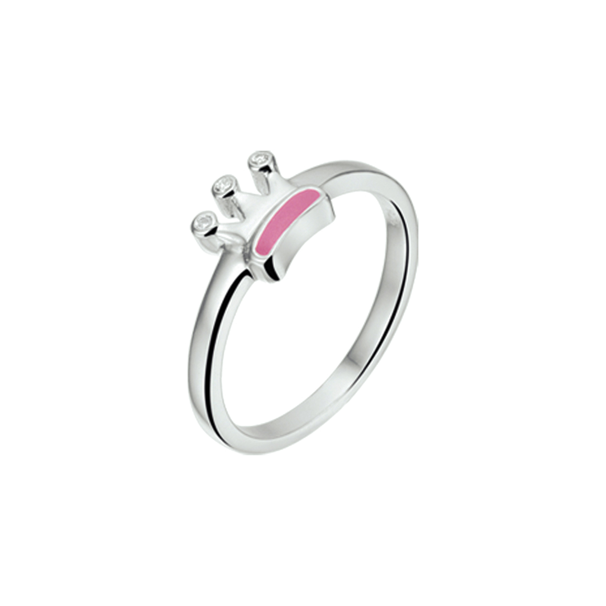 ring kroon en zirkonia zilver wit