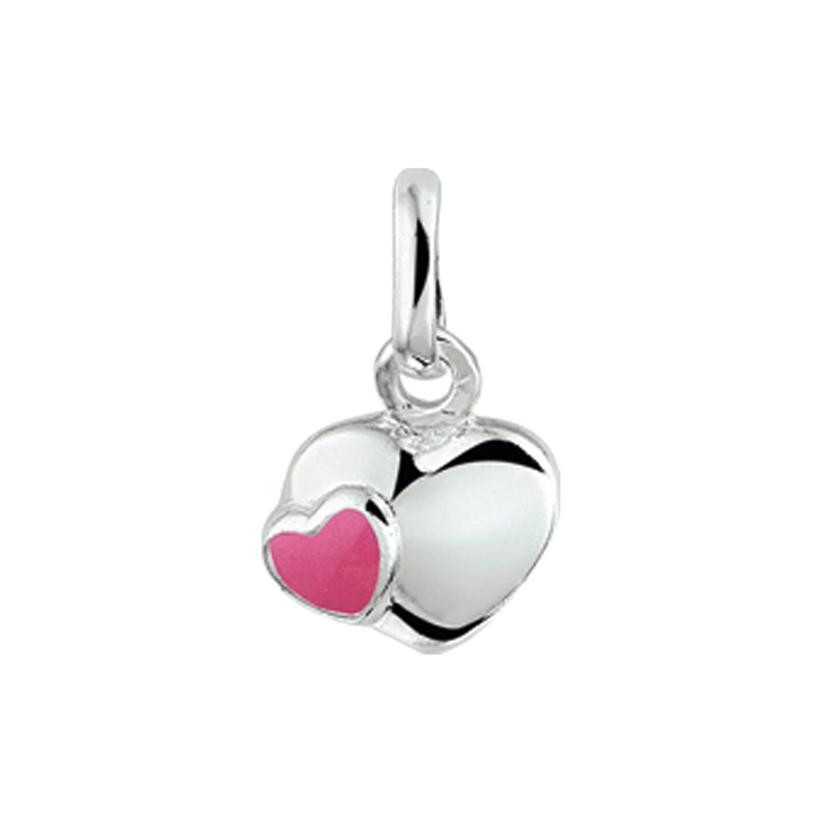 zilveren kinderbedel met hart voor aan ketting