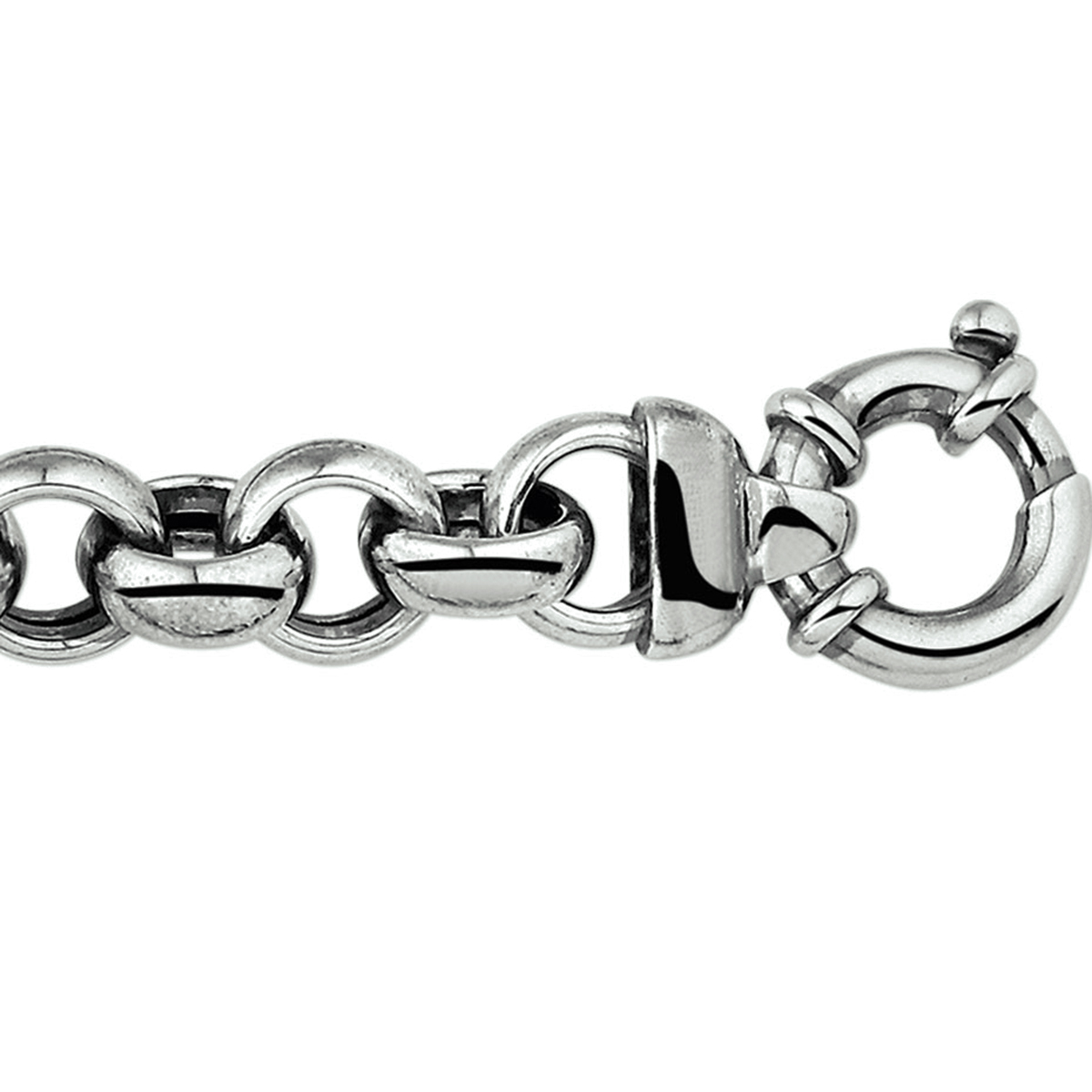 Geoxideerd zilveren armband met jasseron schakel. De schakelbreedte is 13mm.