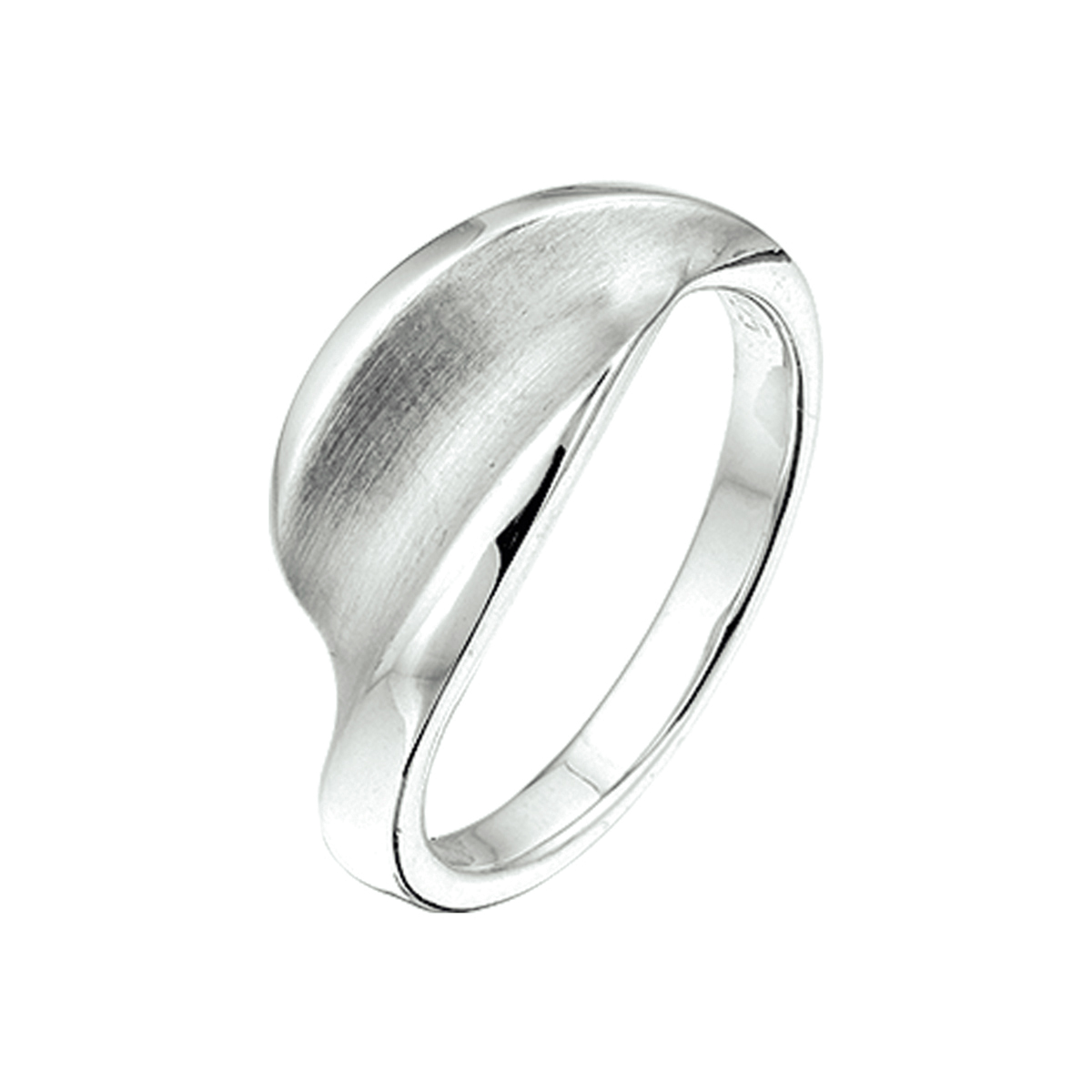 Gerhodineerd zilveren ring met een poli/matte afwerking.