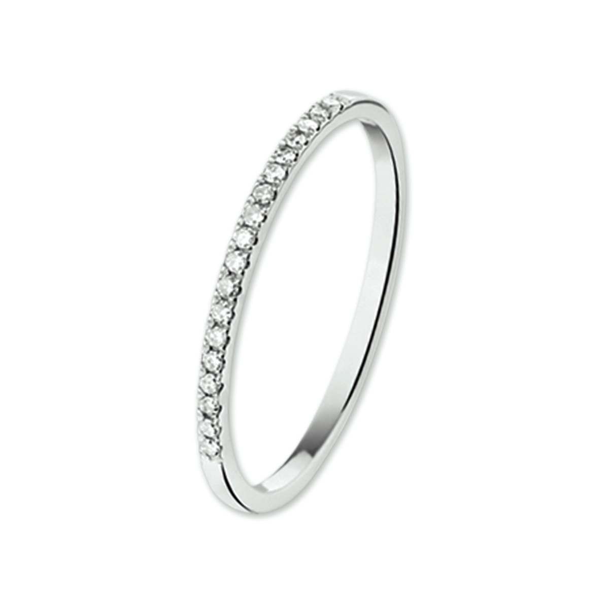 Witgouden ring met diamant.