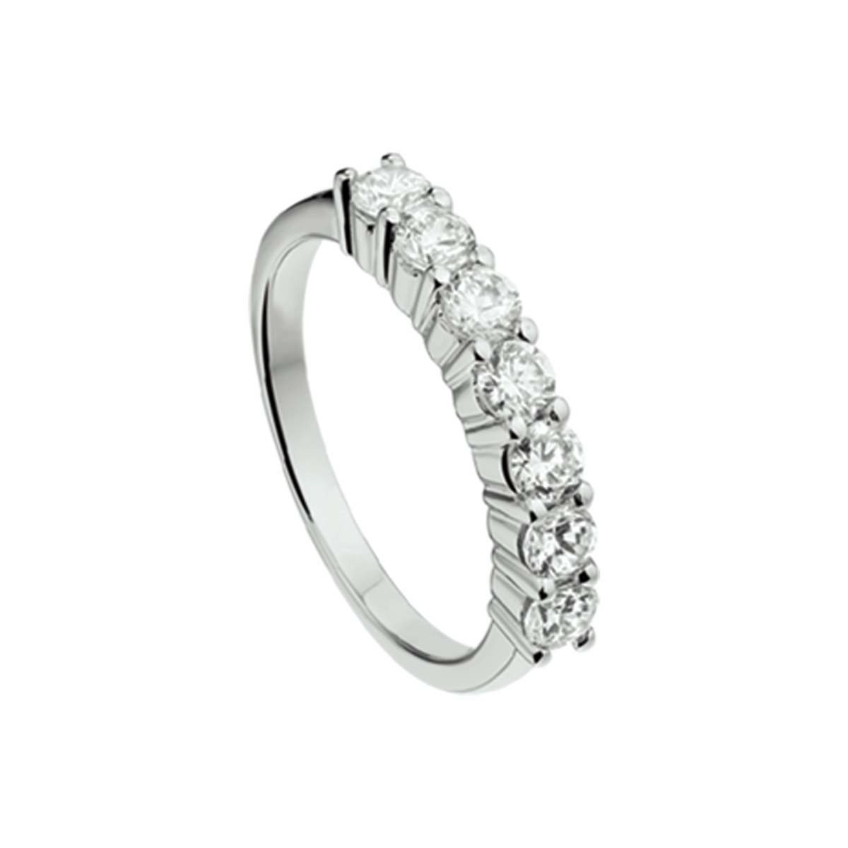 Zilver rijring zirkonia's maat 18.5