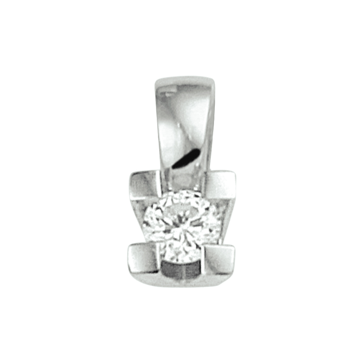 Luxe witgouden hanger met afmetingen van 9 x 4mm uitgevoerd met een briljant geslepen diamant van 0.10ct. Tip: Perfect kado voor dierbare of geliefde! Diamonds are girls best friend!
