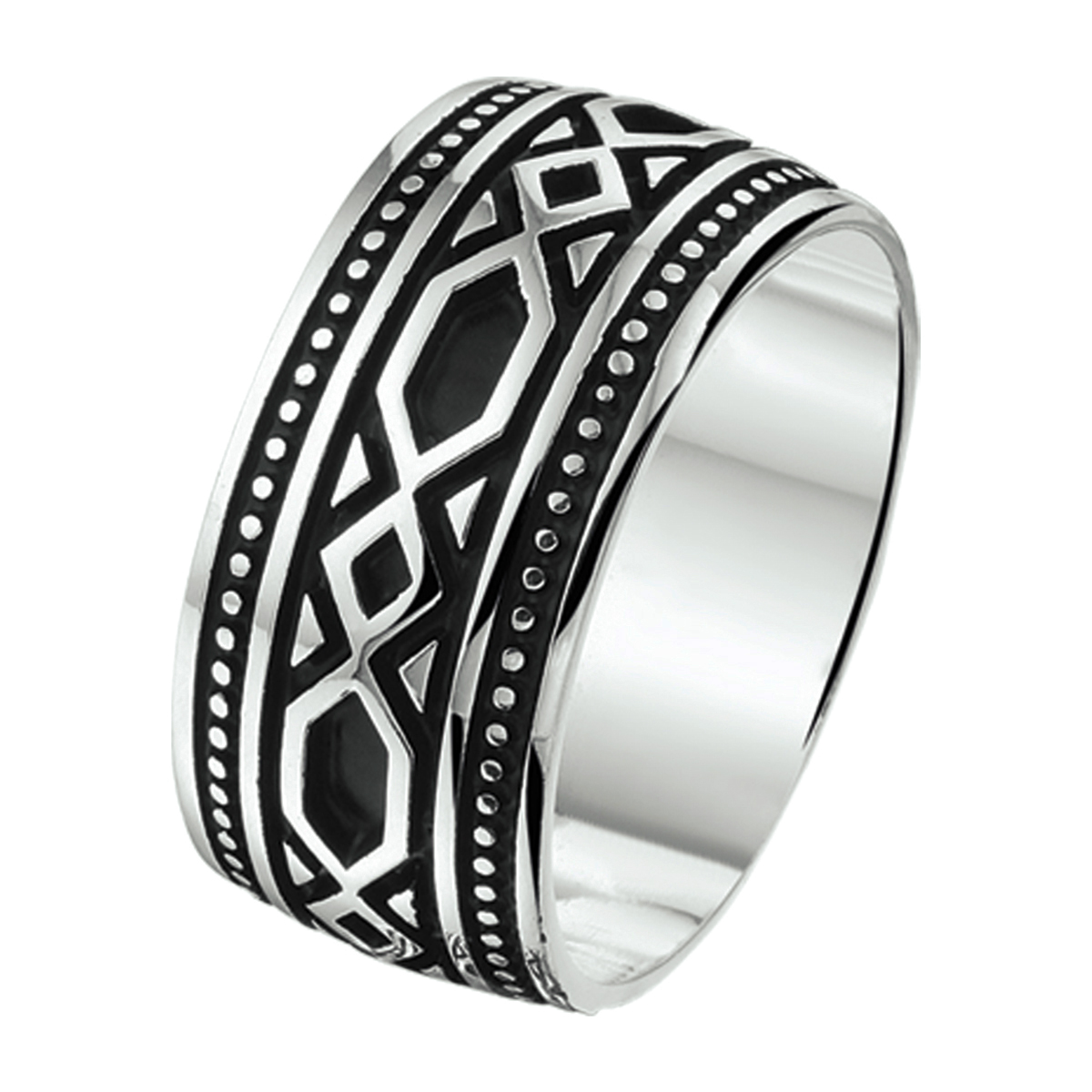 Gerhodineerd 925 zilveren ring.