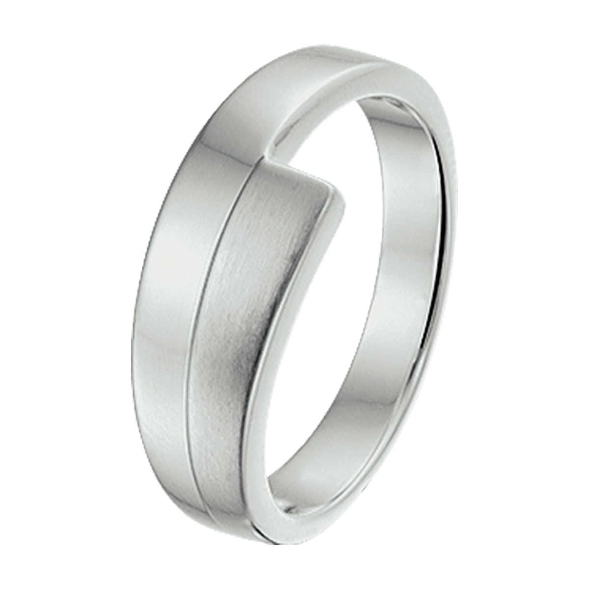 ring poli/mat zilver gerhodineerd