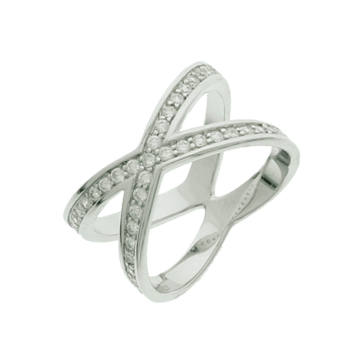 ring zirkonia zilver gerhodineerd