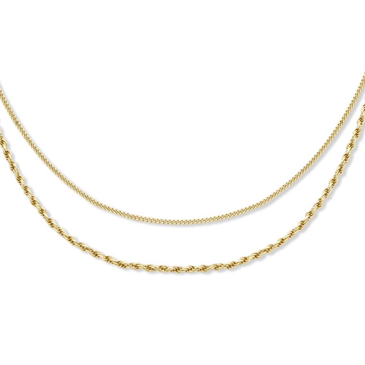 Geelgoud op 925 zilveren collier met schakelbreedtes van 1.5 en 2mm. Het collier heeft een draaglengte van 41cm en een extensie van 4cm. De schakelbreedte is 2.0mm. Uitgevoerd met een karabijn sluiting. Geen garantie op plating.