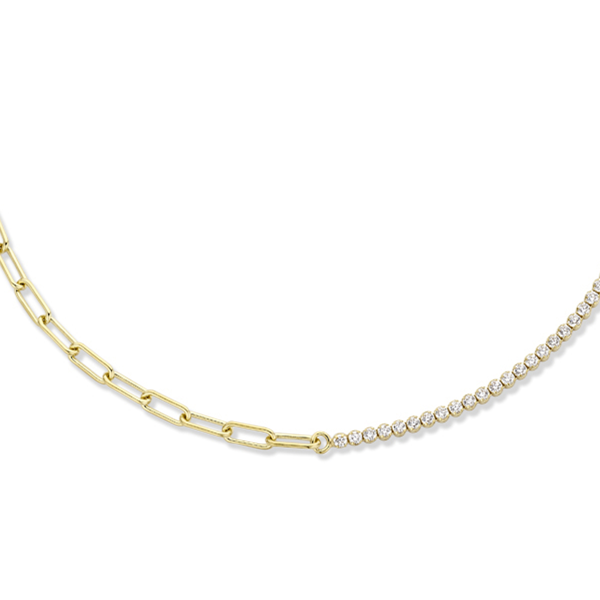 Geelgoud op 925 zilveren collier uitgevoerd met een karabijn sluiting. Het collier heeft een draaglengte van 40cm en een extensie van 5cm. Geen garantie op plating.