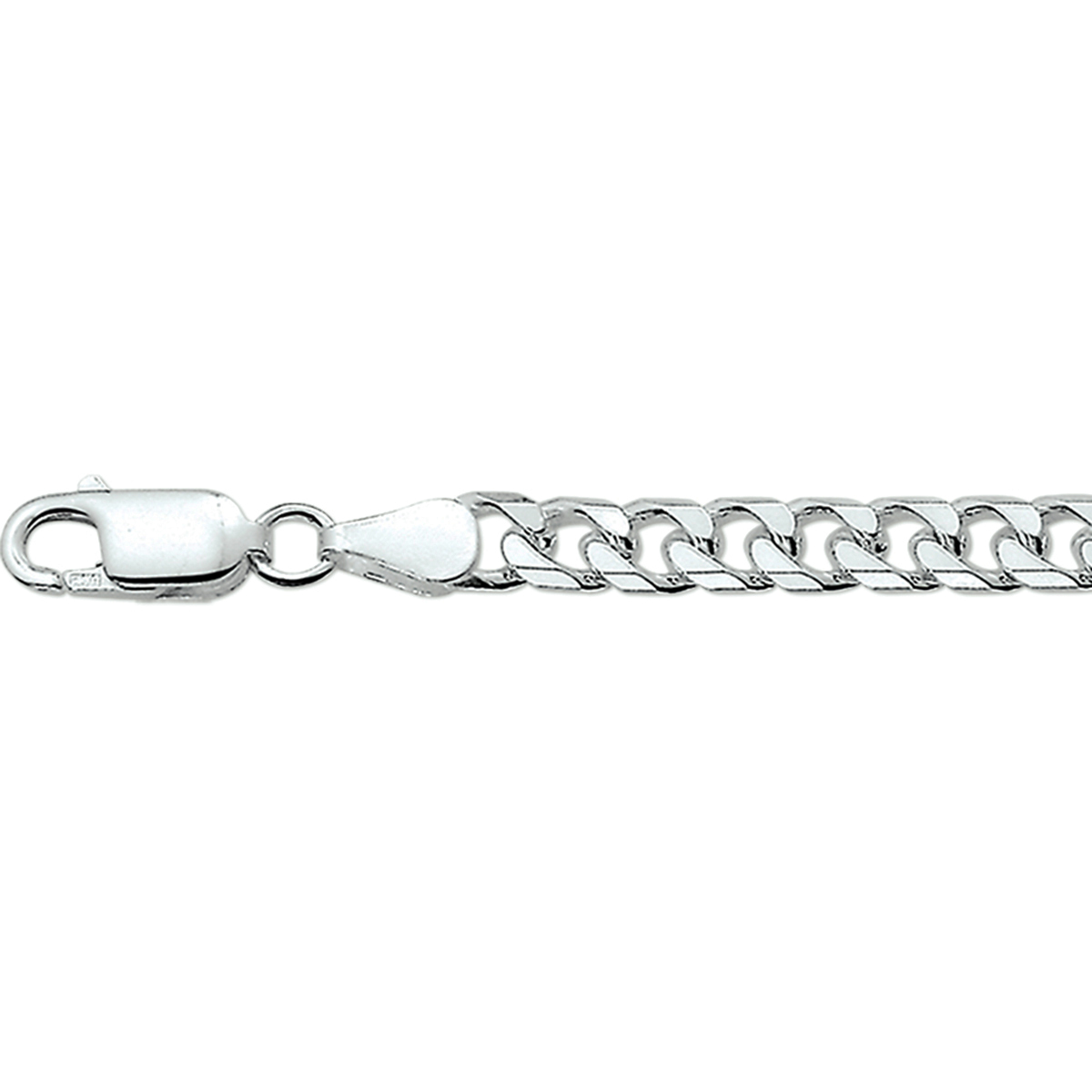Deze gerhodineerd zilveren gourmet armband met geslepen afwerking is een klassieker die nooit zou mistaan.