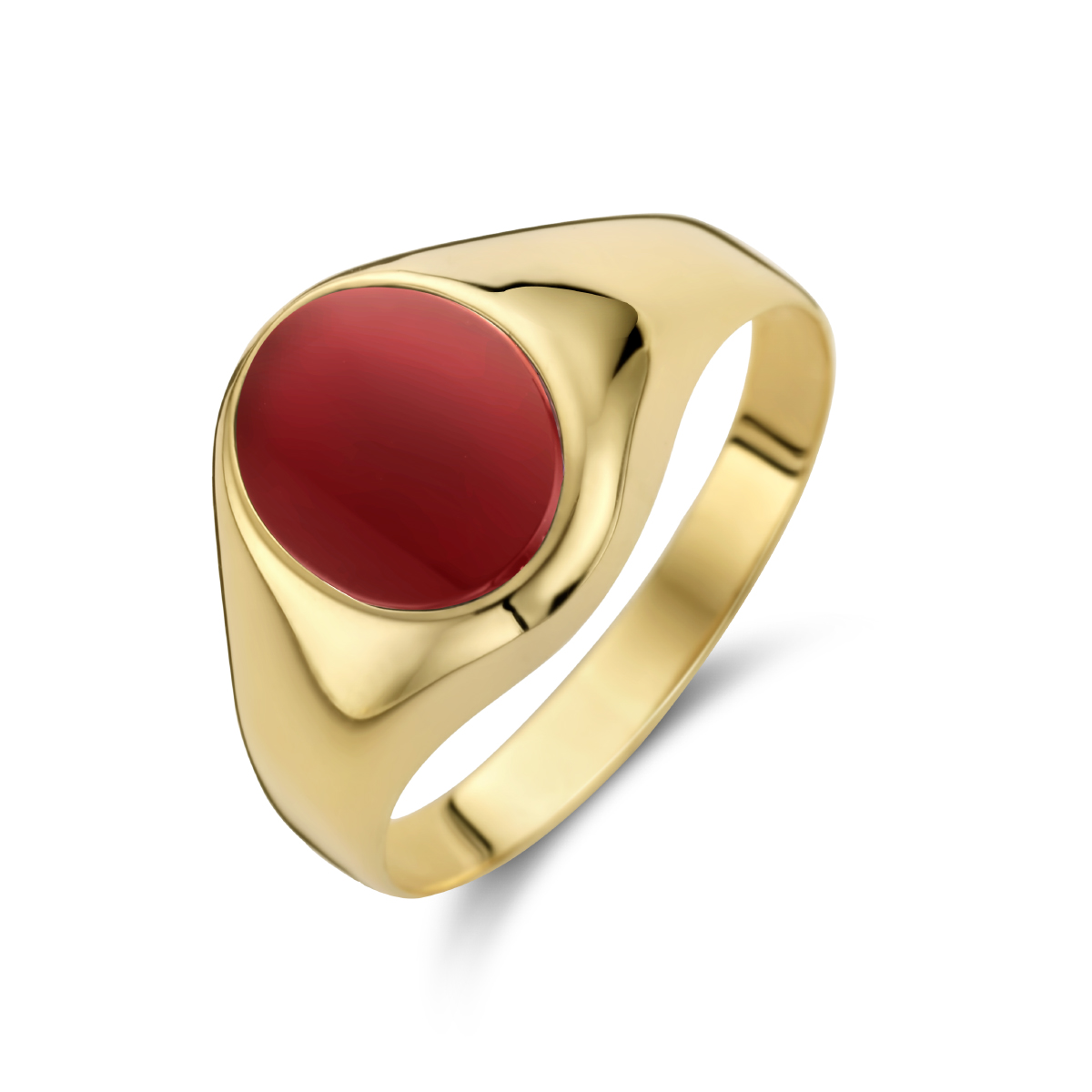 14k Geelgouden ring uitgevoerd met een schitterende carneool steen. De carneool heeft een steengewicht van&nbsp;1.00ct.