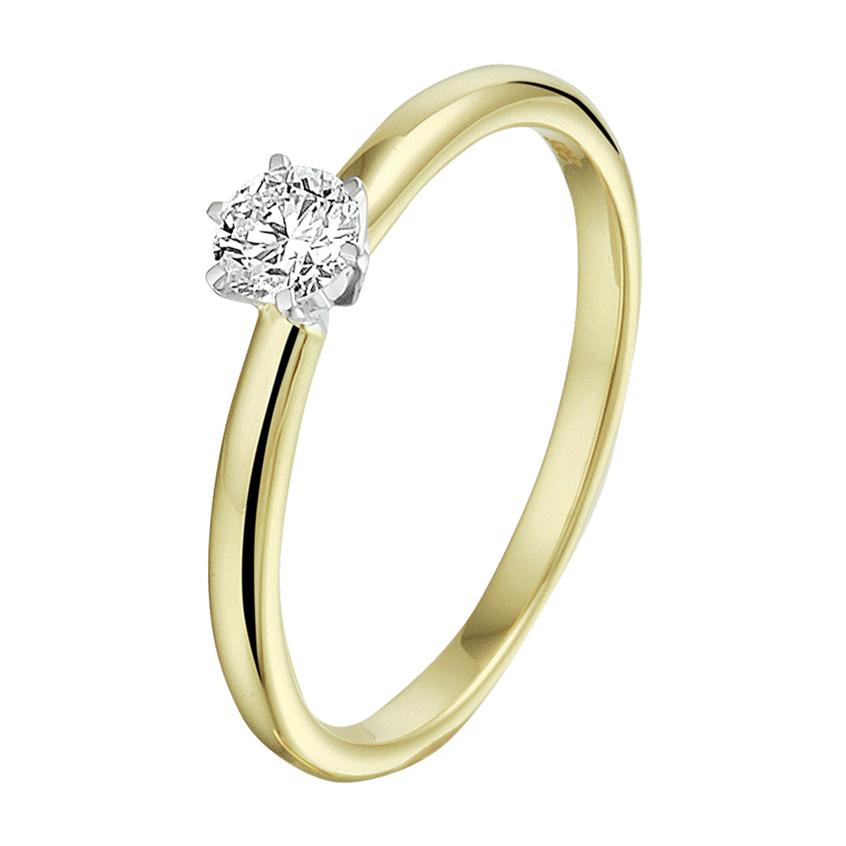 14k Bicolor geel- en witgouden ring uitgevoerd met een schitterende diamant 0,20crt H SI van het merk The House Of Jewels. De ring heeft een breedte van 4.5mm.

De maat van de ring is 54 ( 17 1/4 ). Heeft u een andere maat, neem dan gerust contact met ons op.
