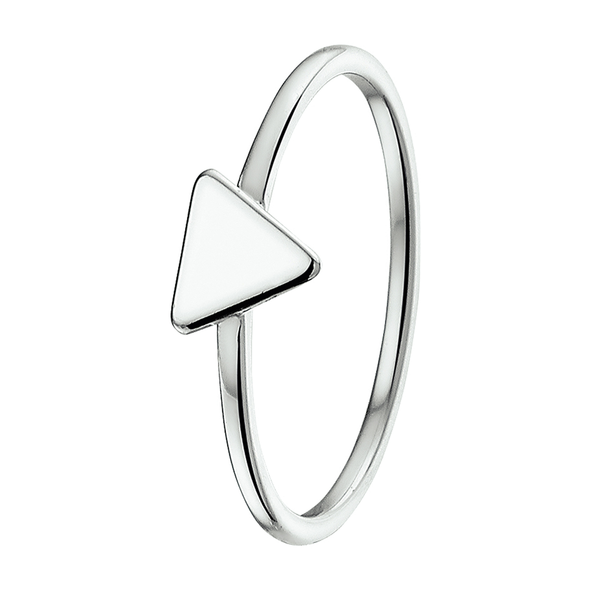 Zilveren ring met Driehoekje maat 16