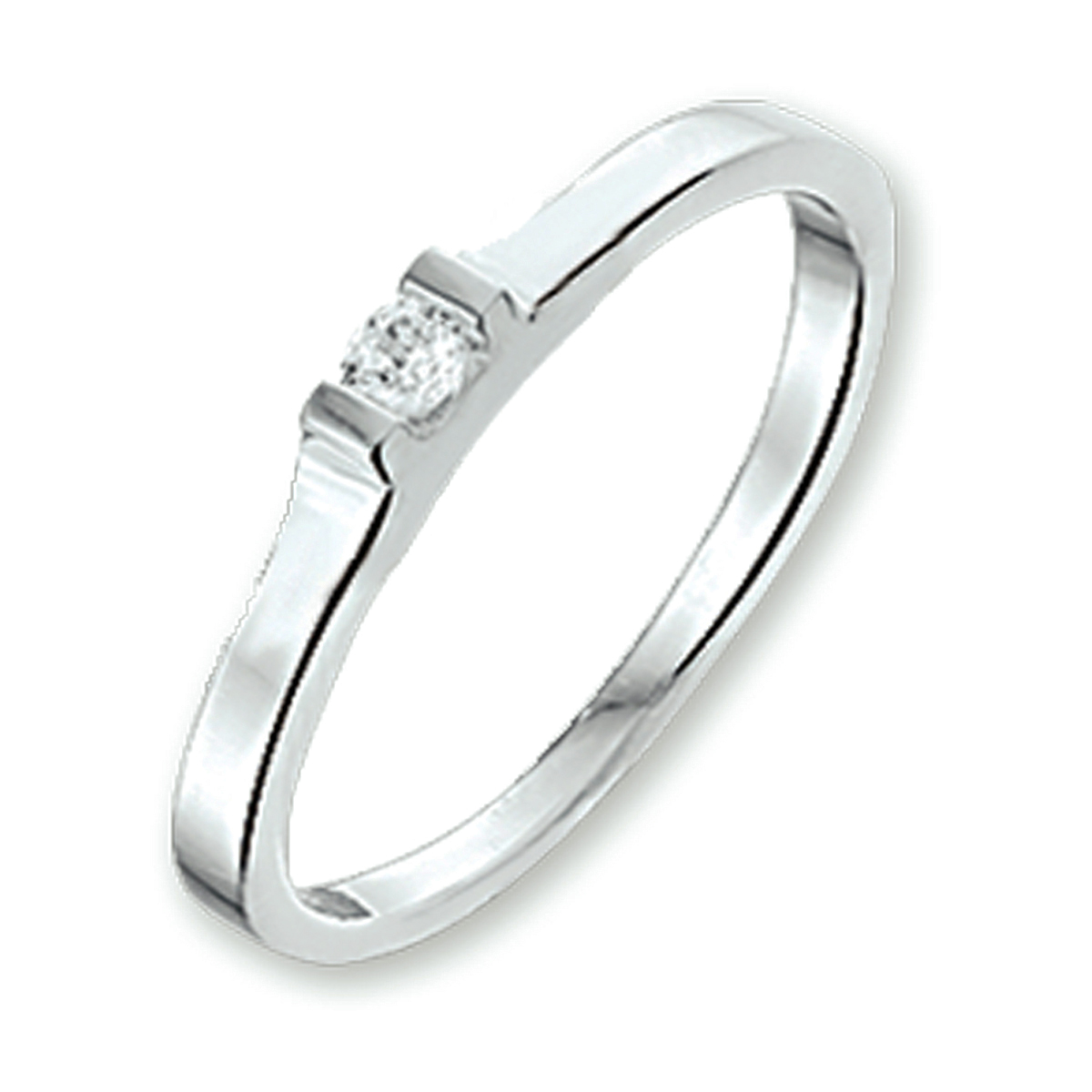 ring zirkonia zilver gerhodineerd