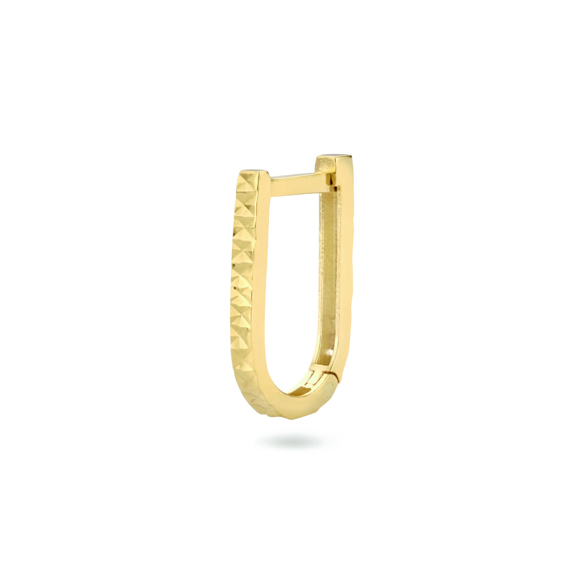 14k Geelgouden klapoorring met een breedte van 2.0mm. Deze oorsieraden worden per stuk verkocht ipv per paar.