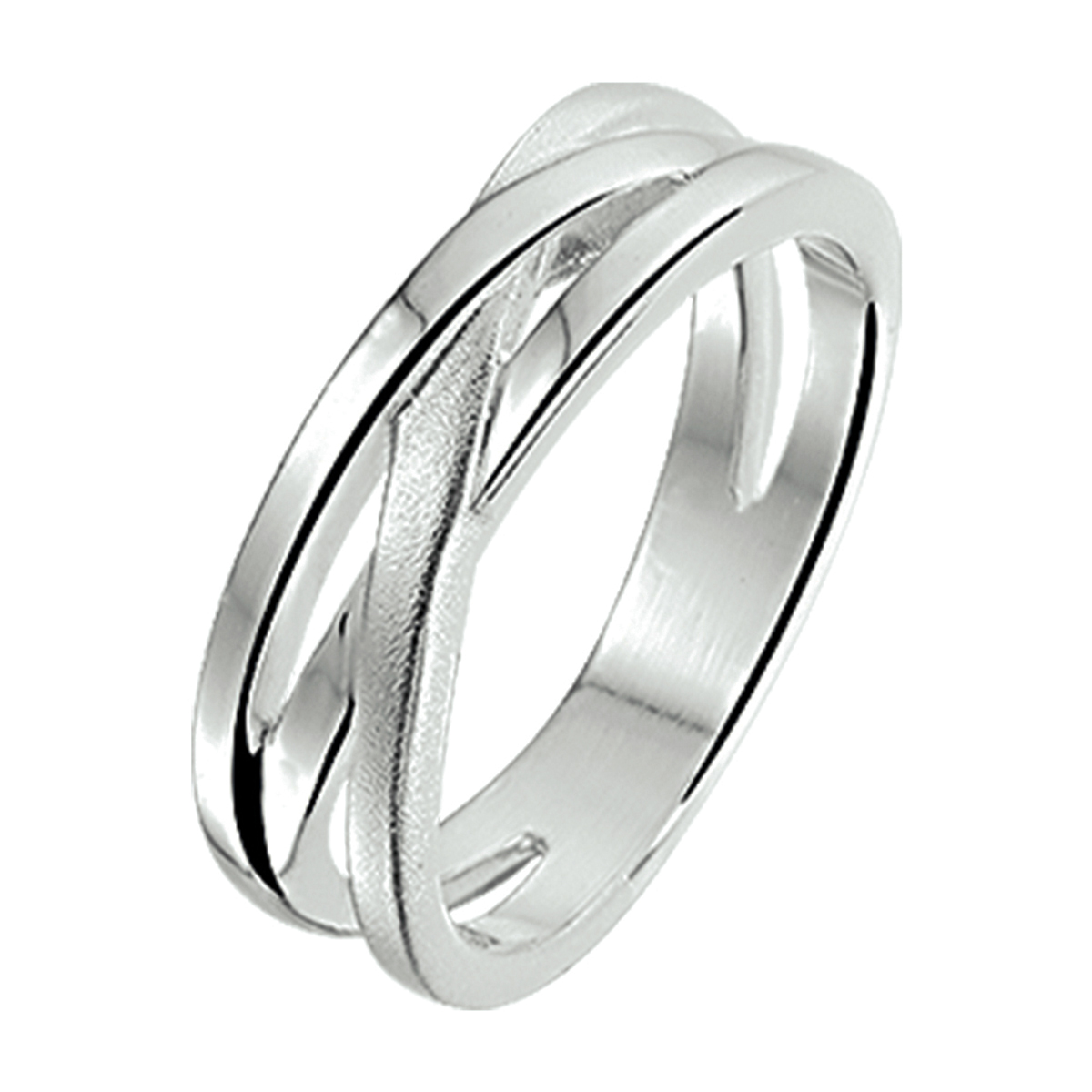 Zilveren ring met een poli/matte afwerking.