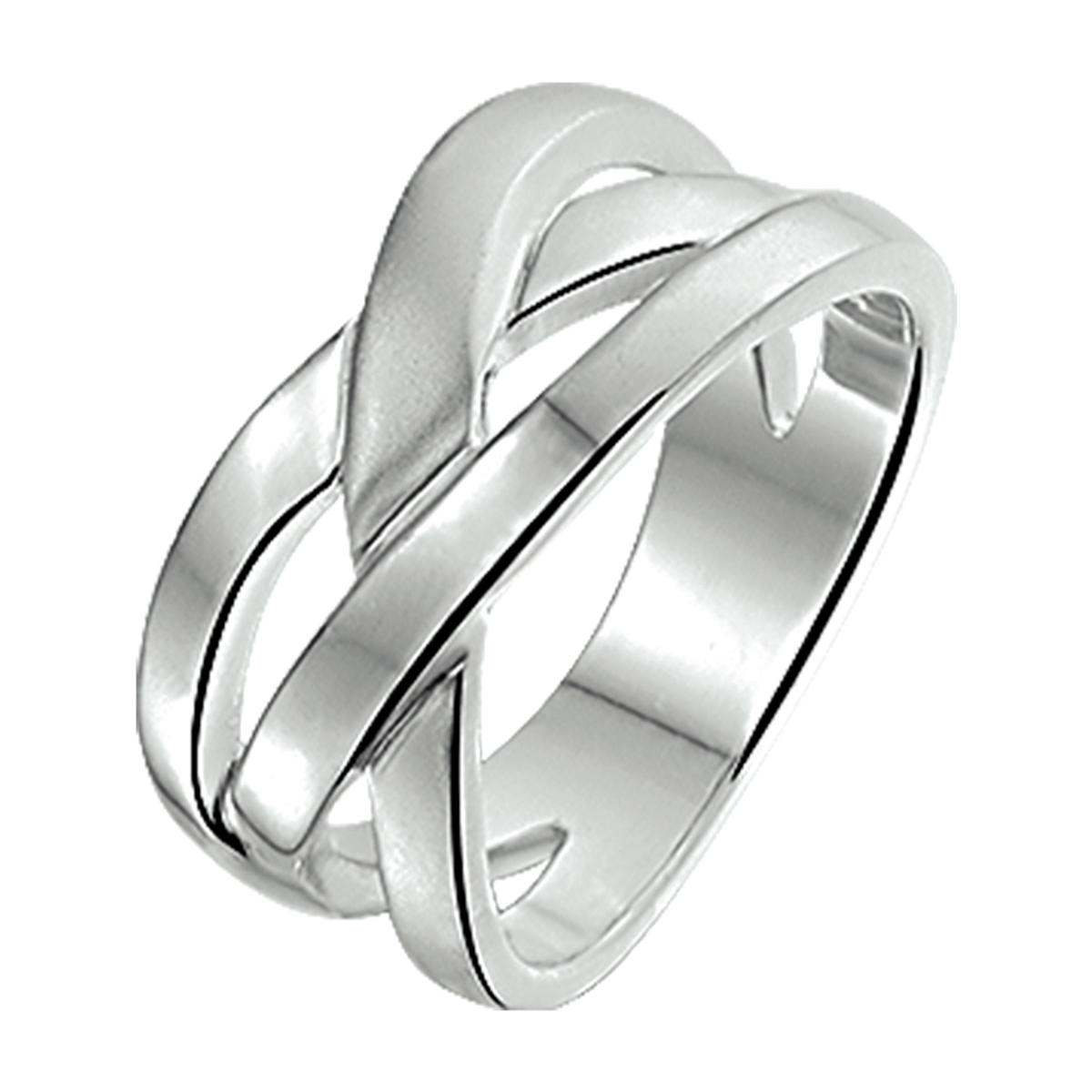 ring poli/mat zilver gerhodineerd