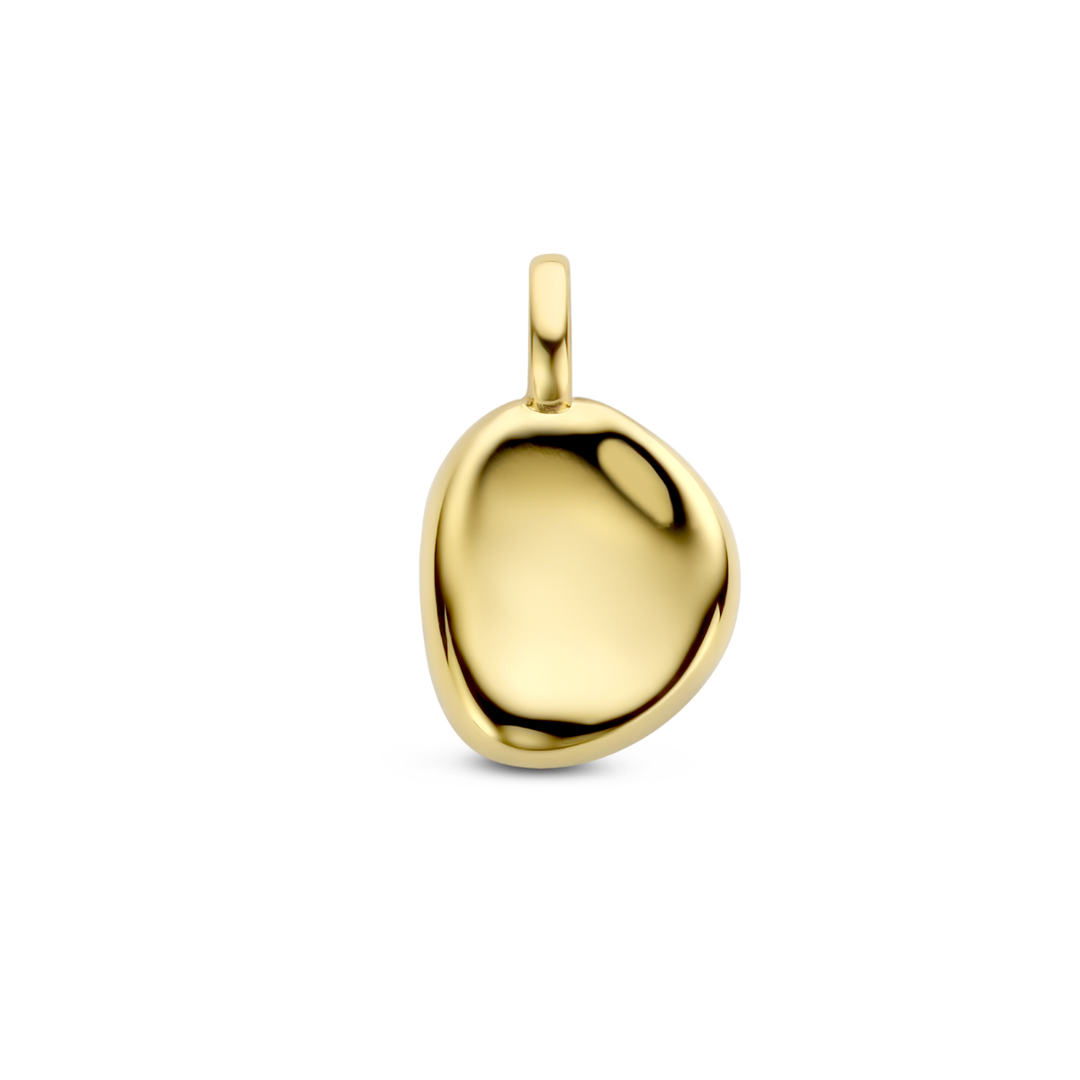 Geelgoud op 925 zilveren hanger met een een afmeting van 14x8.5mm. Geen garantie op plating.