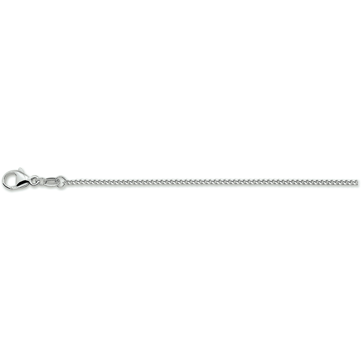 Zilver collier gourmette 4-zijdes geslepen 38cm 1,4 mm