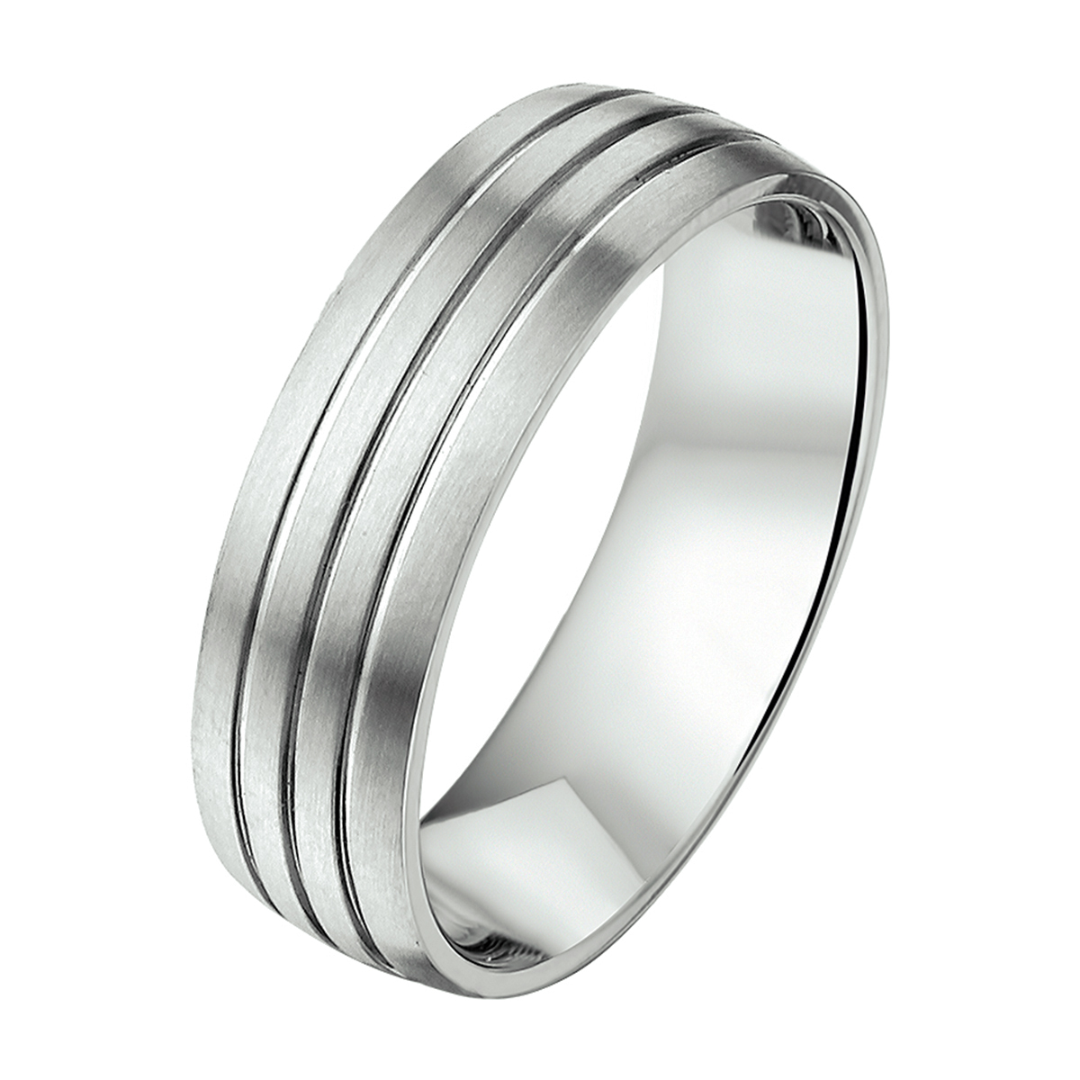 Edelstalen relatiering met een breedte van 6mm.