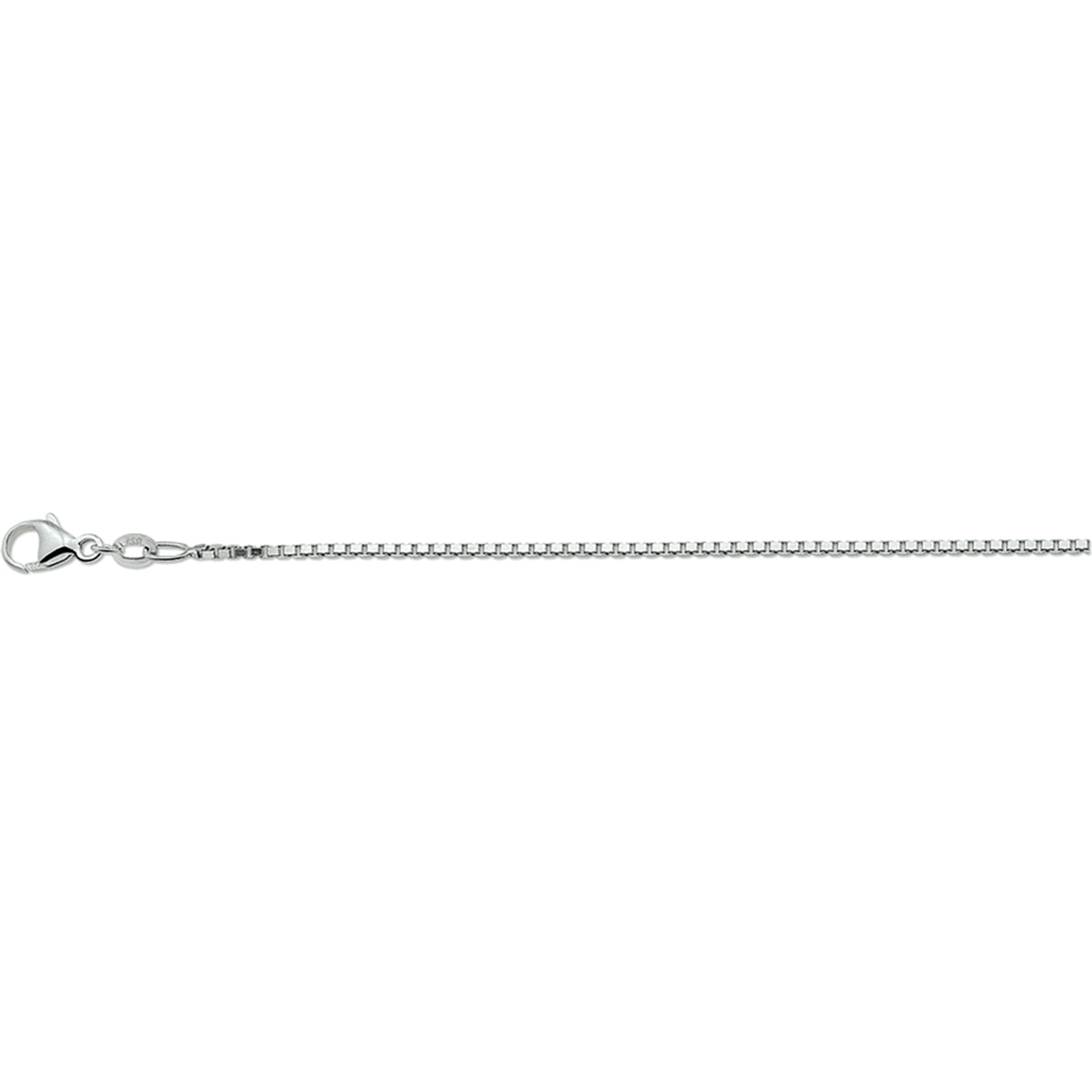 Gerhodineerd zilveren venetiaans collier met een draaglengte van 41cm en een extensie van 4cm. Uitgevoerd met een karabijn sluiting. De schakelbreedte is 1.3mm.